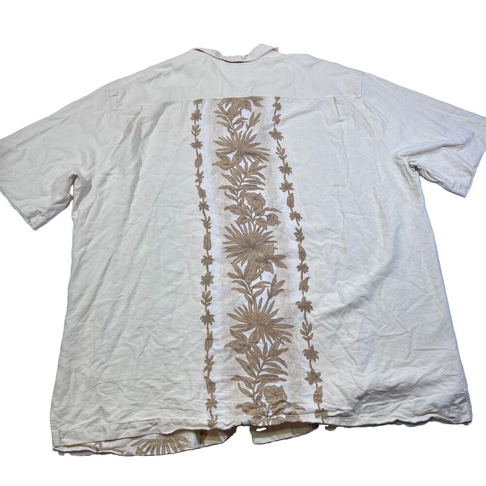 Tommy Bahama 100% Silk Hawaiian Camp Shirt Tropical Floral Aloha Men's 3XT - Picture 9 of 11